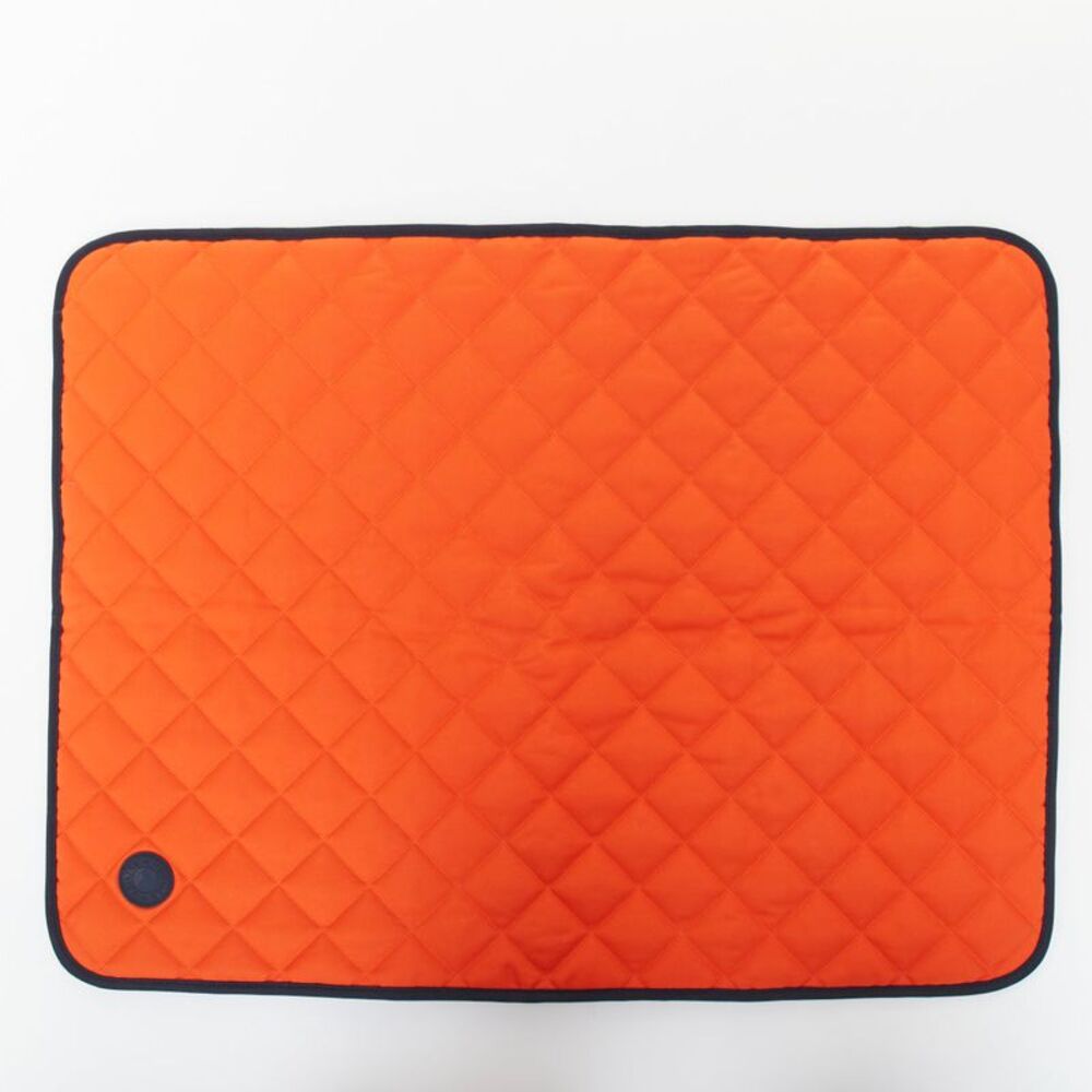 Hermes Blue Reversible Quilted Dog Mat Travel Blanket